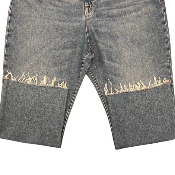 FRAME Denim Le Jane Crop Raw Fray Hem Ultra High Rise Straight Leg Jean NWOT - Picture 7 of 15